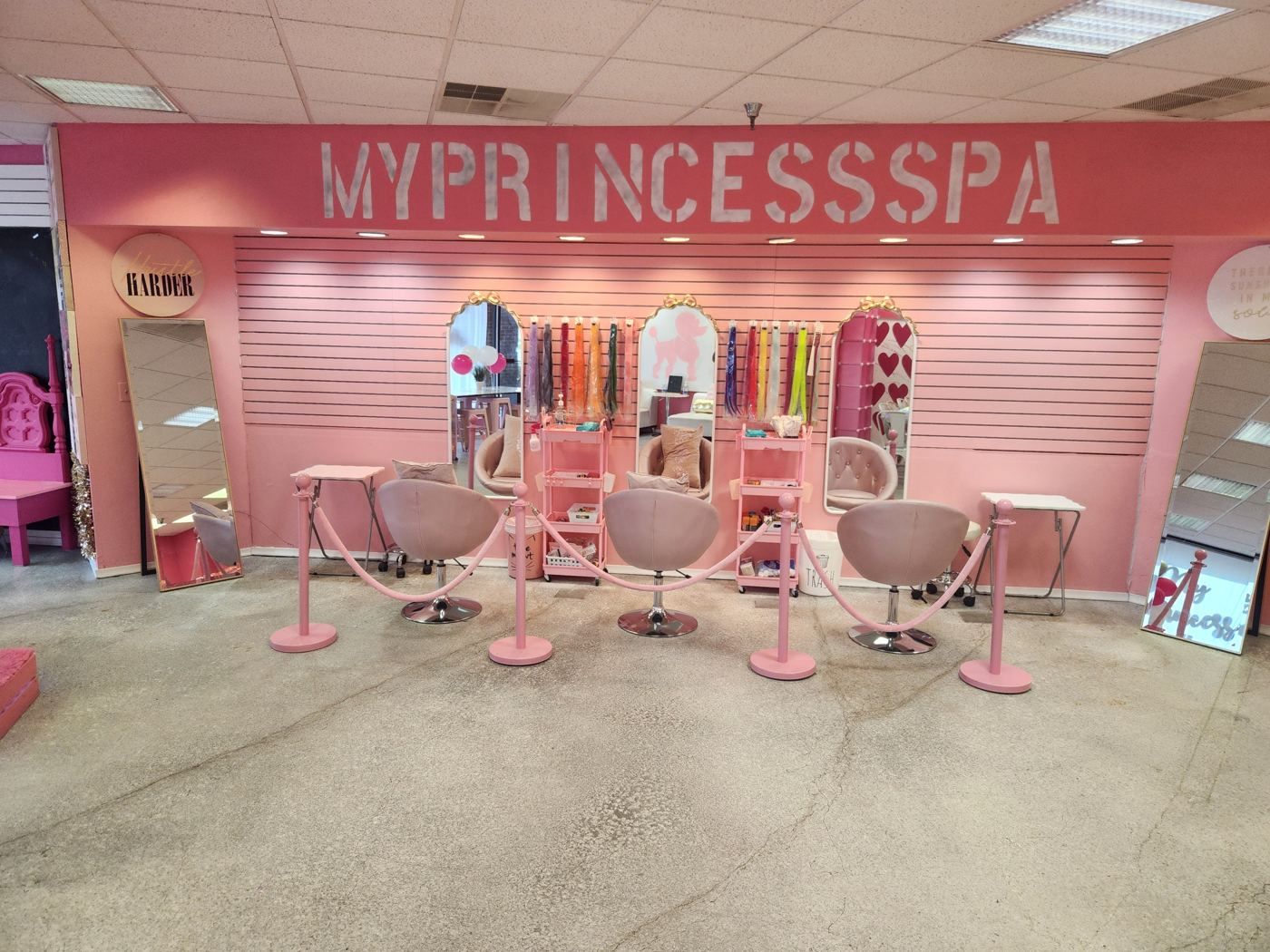 Salon area at My Princess Spa Omaha