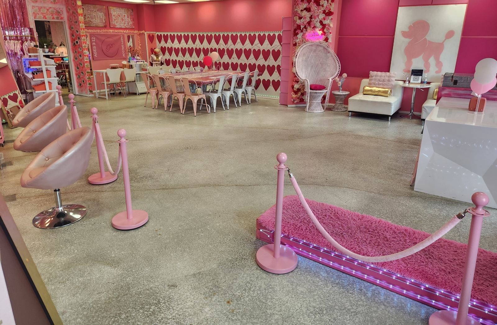 VIP lounge decorated for a tea party in Omaha