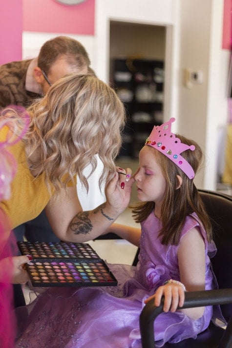 Makeup for kids at the Princess Day Spa serving Omaha